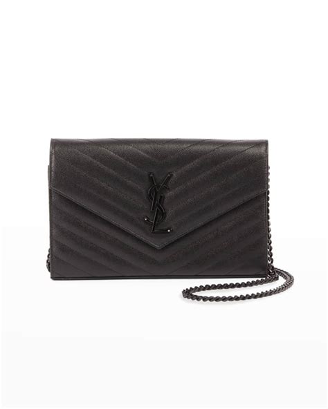 ysl all black wallet